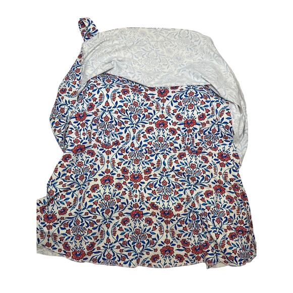 Lands End Blue & Coral Floral Tiered Adjustable Strap Swim Tankini Top 1X - Picture 9 of 9